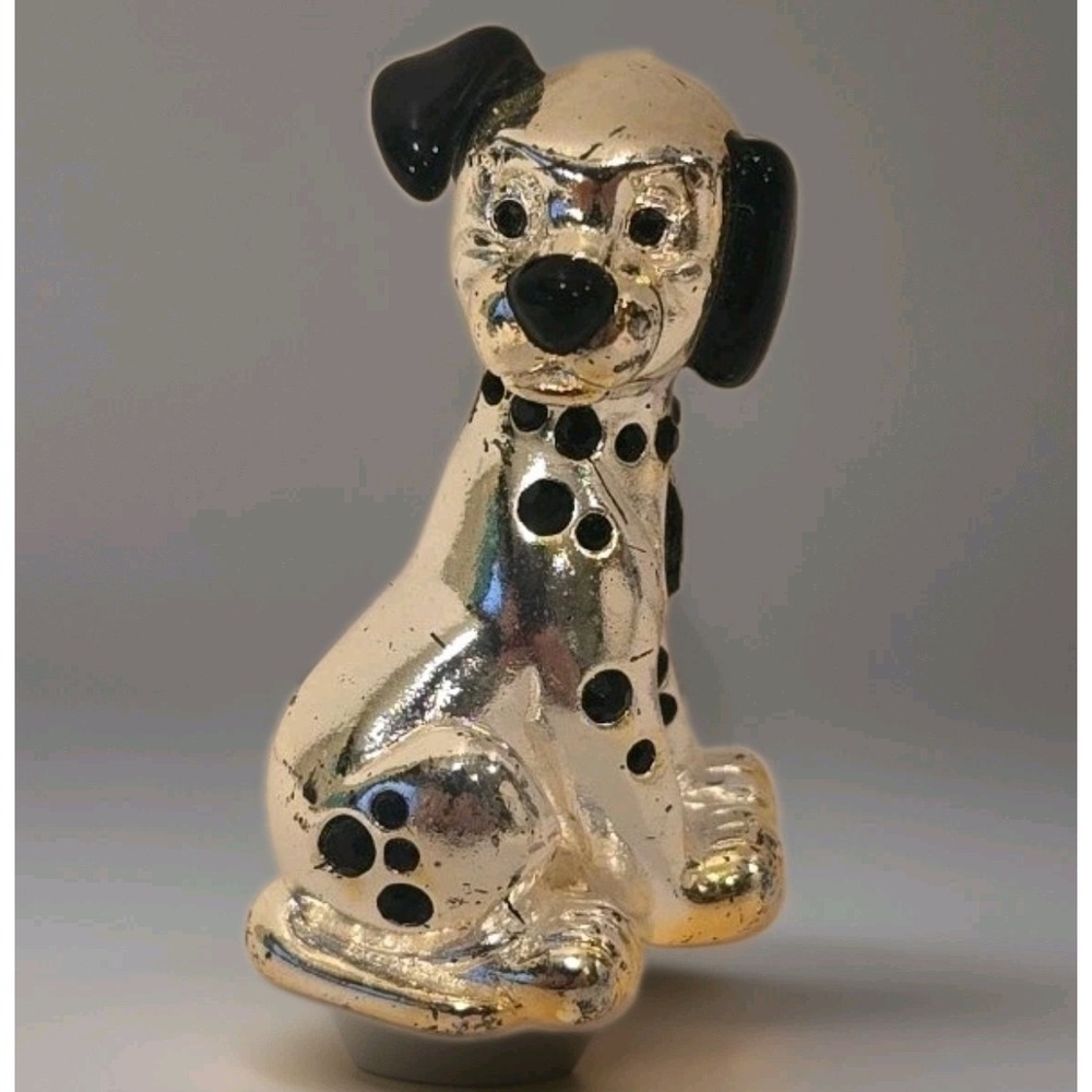 Vintage Disney 101 Dalmatians Dalmatian Dog Brooch Pin Black Rhinestones